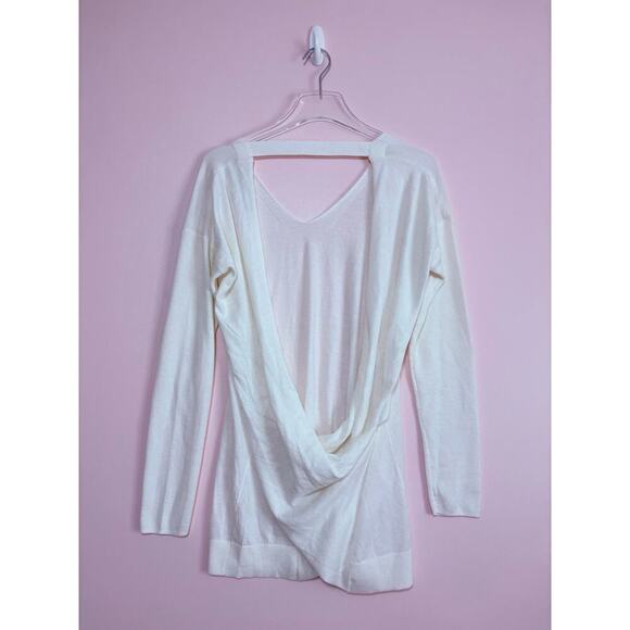 Vimmia Shavasana Reversible Criss Cross Back Sweater Size Large in White - Picture 2 of 5
